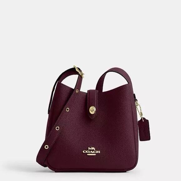NWT COACH Hadley Mini Crossbody Bag CAL60 Dark Wine Leather Shoulder Bag - Picture 8 of 14